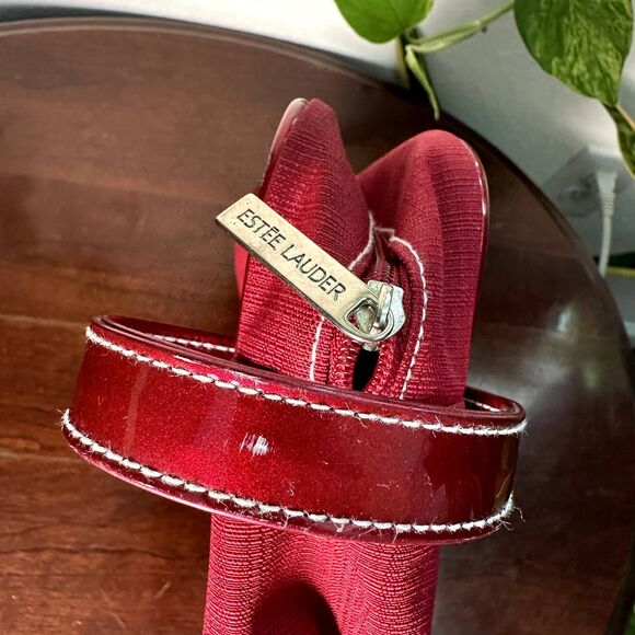 Estee Lauder Red Cosmetic Travel Bag Toiletry Organizer with Handle - Picture 3 of 6